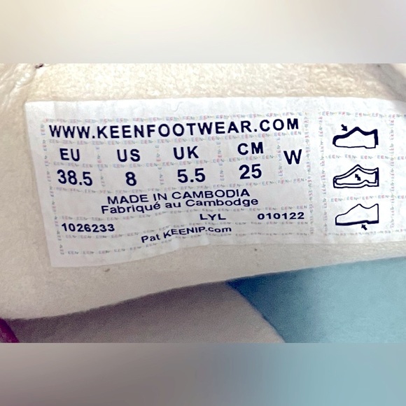 Keen Uneek Canvas Cord Women's Shoes Size 38.5 Andorra Tie Dye - Worn once - Picture 7 of 9